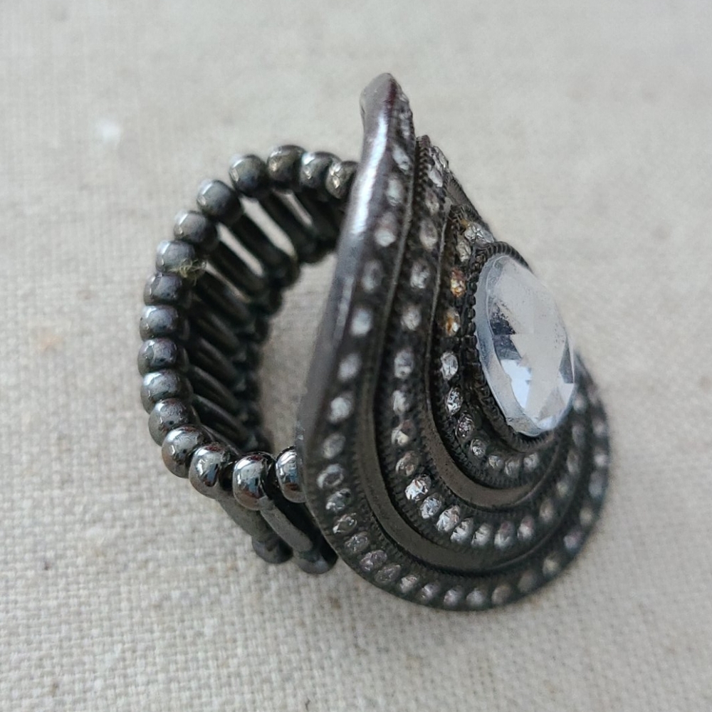 Stainless steel silver ring, new